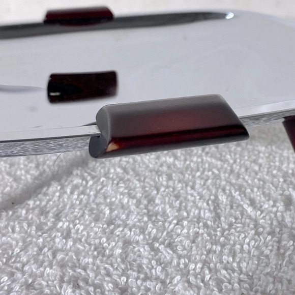 Vintage Glo Hill Gourmates  Chrome And Cherry Red Bakelite Atomic Serving Tray - Picture 5 of 11